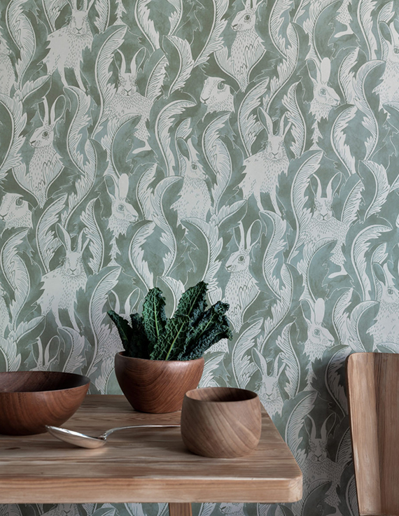 Hares in hiding Taupe