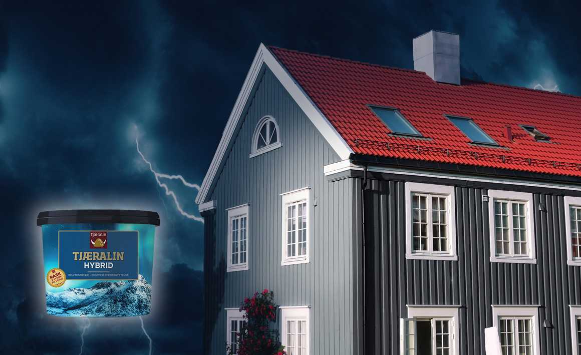 Tjärlin Hybrid målat hus